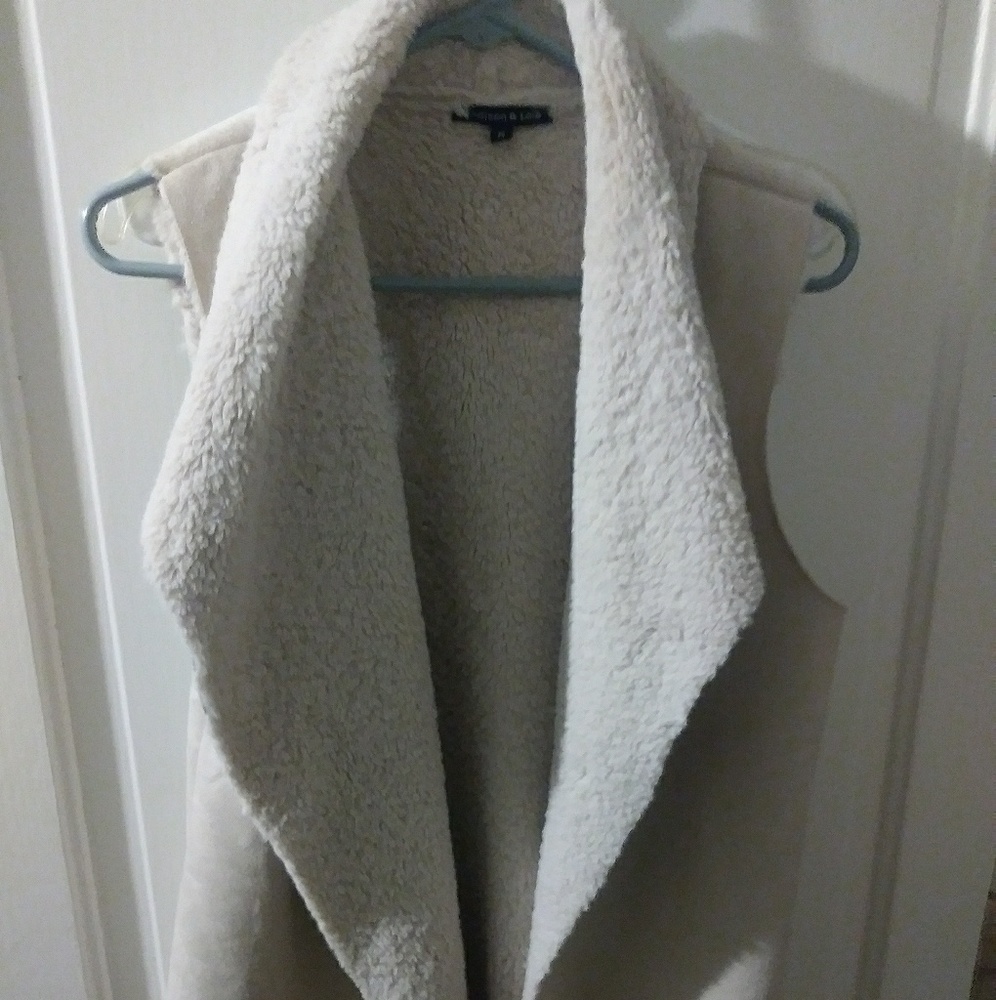 Cozy long open vest